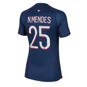 Paris Saint-Germain Nuno Mendes #25 Hjemmebanetrøje Dame 2023-24 Kort ærmer